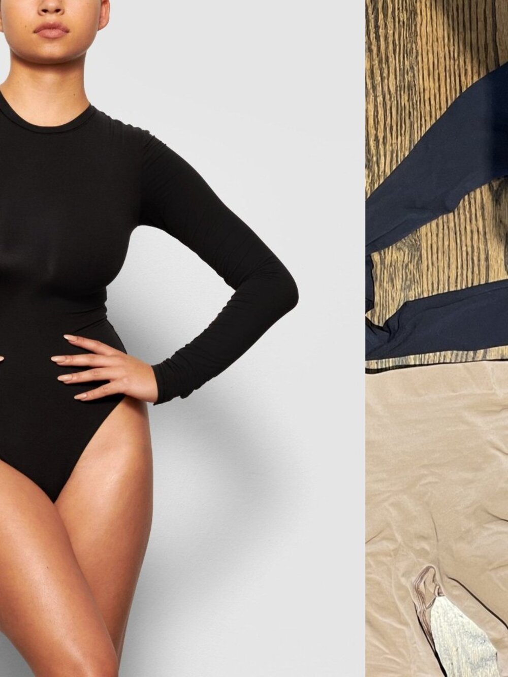 SKIMS Black Long Sleeve Bodysuit XS New with Tags